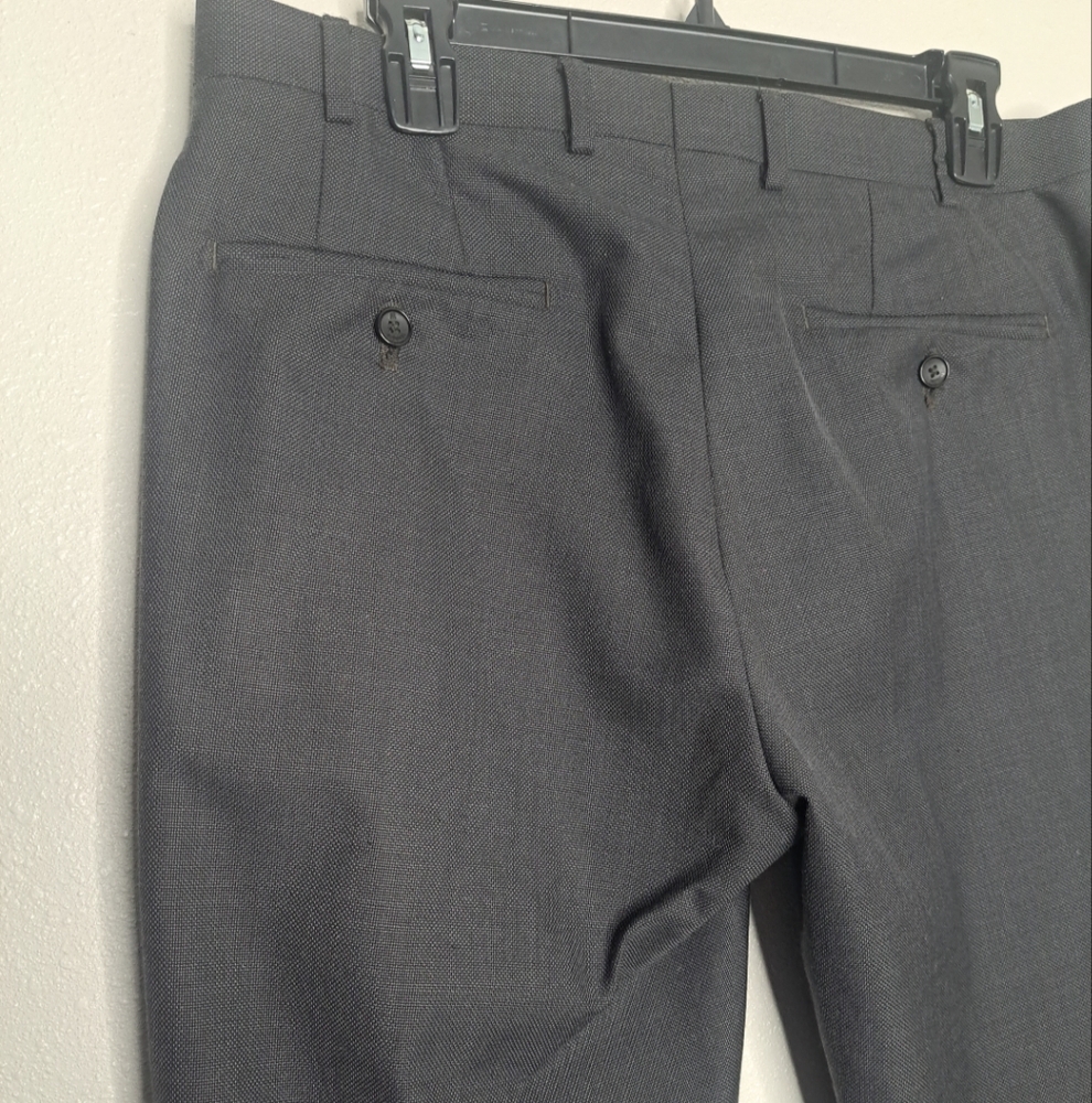 Raymond Men's Dress Pants Office Business Wool Blend Dark Gray Size 34 - Picture 10 of 16